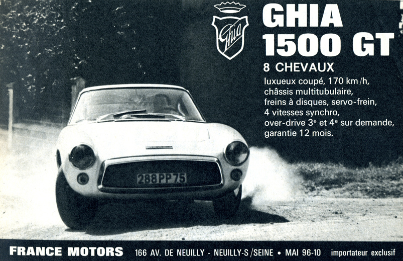 France Motors Ghia 1500 GT press advertisement