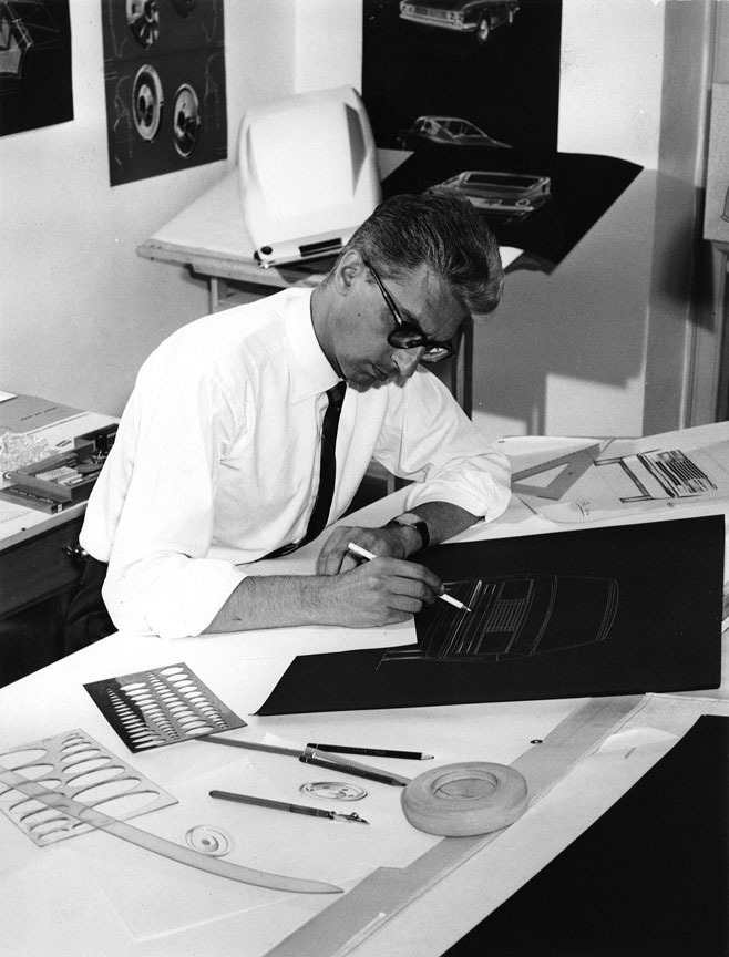 Sergio Sartorelli at his design desk